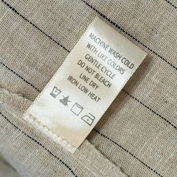 Max Studio Skirt Women's Size Large Tan Linen Cotton Mini Length Faux Wrap - Picture 7 of 10